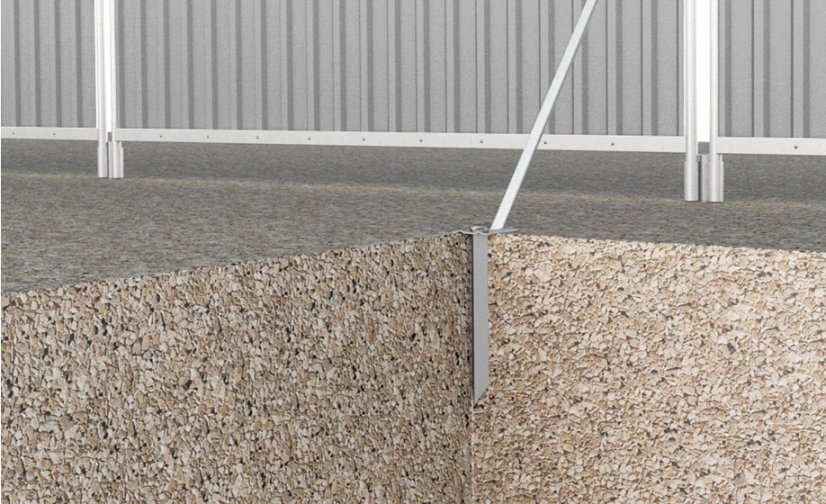 Ocelová kotva pro vzpěru k mobilnímu oplocení